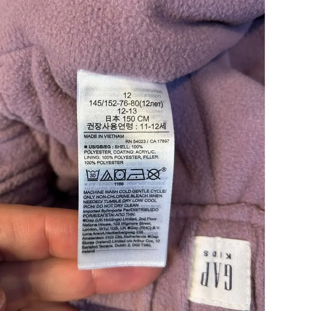 NWT GAP Kids Purple Amethyst Pull On Straight Leg Outdoor Winter Snowpants US 12